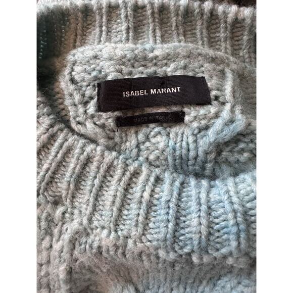 Isabel Marant Paloma Blue Chunky Cable Knit Sweater Size French 36 US 4 RARE - Picture 5 of 7